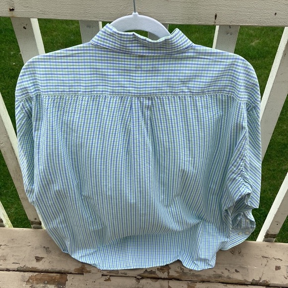 Men’s Alan Flusser small plaid green and blue button down, Size XL, Lightweight - Picture 4 of 17